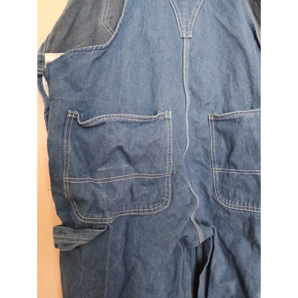 Liberty Overalls 42x32 Bib Denim Carpenter Western Cowboy Work Wear Hammer Loop - Picture 14 of 14